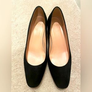 J. Crew Block Heel Pumps Black Suede Size 8 Women’s